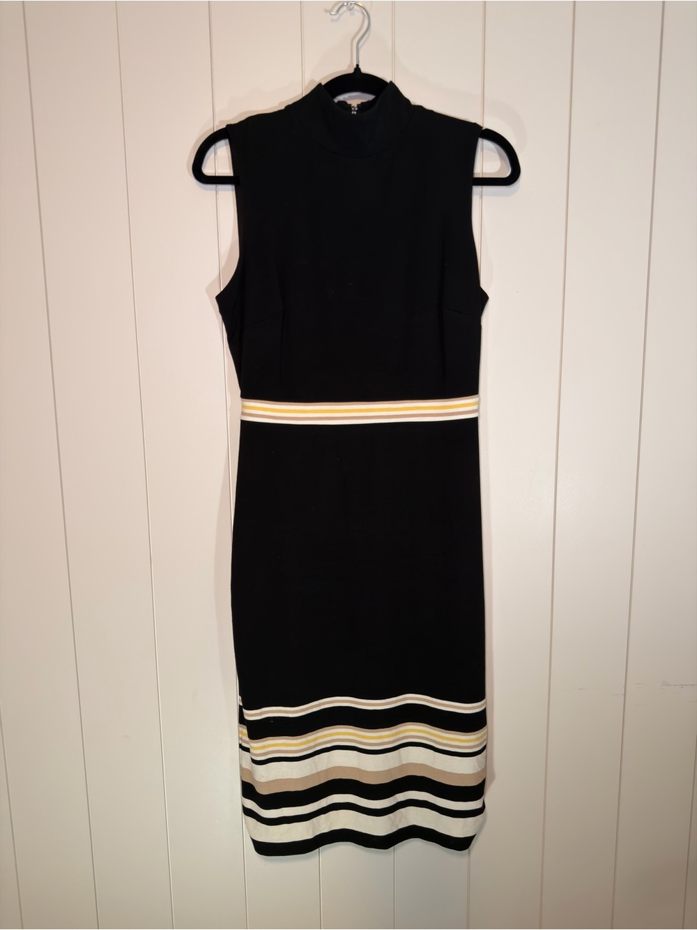 White House Black Market Black Midi Dress, Size 4